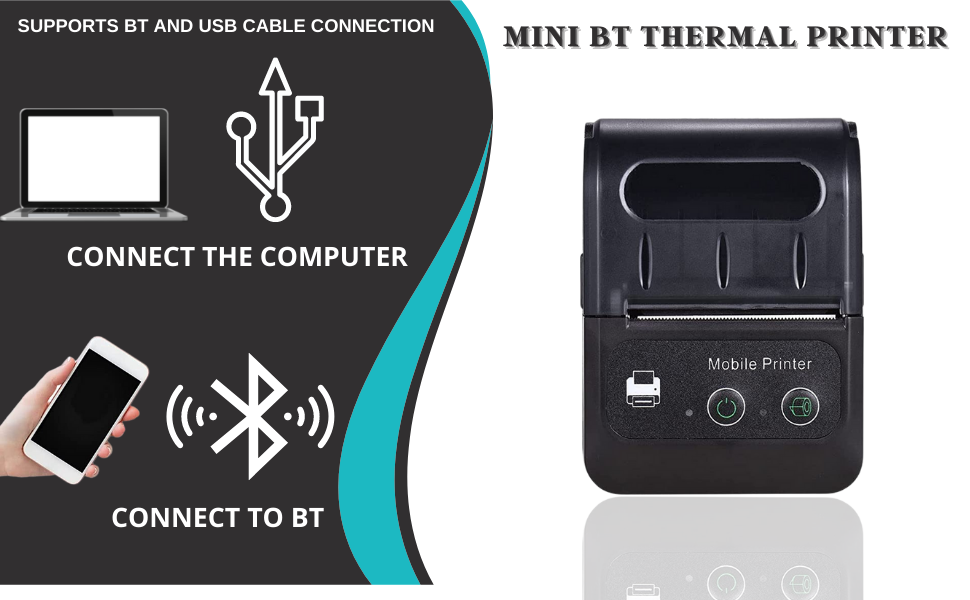 Hoin HL-58B Portable 58mm Thermal Receipt Printer (USB+BT)